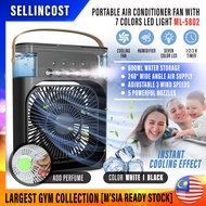 SellinCost 4in1 Mini Aircon Portable Air Cooler Fan Humidifier Cooling Air Conditioner USB Portable Fan 7 LED Night Light 迷你冷风扇 Kipas Angin Home Living ML-5802