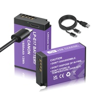 2 Pack LP-E17 Battery,1800mAh Battery LP-E17 Battery with USB-C for Canon EOS R50 R8 RP R10, RP Rebe
