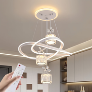 lampu gantung kristal minimalis mewah Lampu Gantung Ruang Tamu Lampu Gantung Dekoratif 3 warna LED
