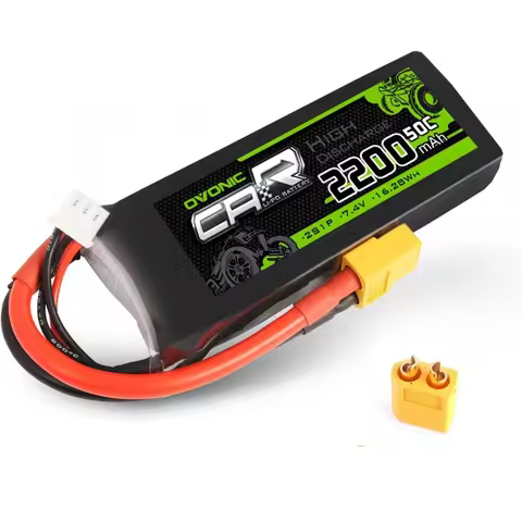 Ovonic 2s lipo battery 50C 2200mAh 7.4V LiPo battery with xt60 TRX connector for RC car truck airpla