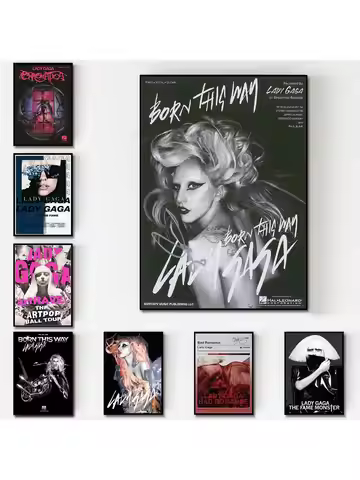 Lady Gaga Poster Lady Gaga Born This Way/Chromatica/The Fame Hot Music Album Poster Canvas Painting 