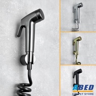 Abed Bidet Sprayer Set Black Gold Grey Toilet Spare Parts with Wall Mounted Holder Bracket Pvc Hose 3m Ab142