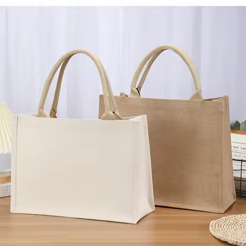 Cotton bag Burlap Grocery Bag Canvas Tote Shopping bag Shoulder Eco-Friendly Handbags Cotton Storage