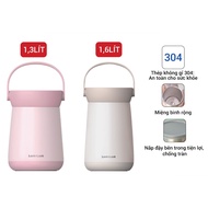 LocknLock LHC8049 1.6L LHC8048 1.3L – 304 Stainless Steel Thermal Food Container, Porridge Incubator