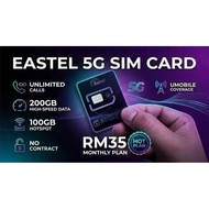 [Ready Stock] EASTEL× Umobile 5G HIGH SPEED prepaid SIMCard