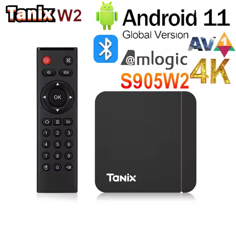 Tanix W2 Android Smart TV Box 4G 64G S905W2 AV1 3D Streaming Media Player TV Box Decoder 4K Ultra HD