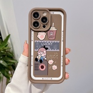 A little girl drinking water Phone case for OPPO A38 A18 A98 A38 A53 A12 A76 A58 A55 reno11 reno10 reno8 reno7 reno6 reno5 reno4 Soft Shockproof Silicone cover