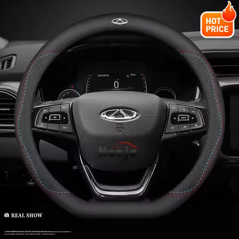 Leather Car Steering Wheel Cover for Chery Tiggo 2 4 7 8 Pro 9 Arrizo 6 8 Omoda AIQAR EQ7 2021 2022 