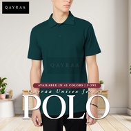 QAYRAA P3 Polo Shirt Unisex Microfiber/Jersi Berkollar-Size S-5XL/Black/Burgundy/Grey/Navy Blue/Gree