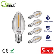 5PCS E12 E14 LED Edison Bulb House Decoration Bulb Creative Smoke Grey Glass 0.5W C7 LED Filament Bu
