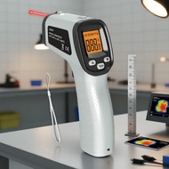 Non-Contact Digital Infrared Thermometer, -50 to 550°C, Backlit Display, °C/°F Switchable, Single Un