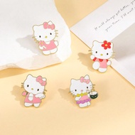 4 ชิ้น เข็มกลัดเคลือบ Kawaii Sanrio Hello Kitty สำหรับเสื้อผ้า กระเป๋าเป้ DIY เข็มกลัดลายการ์ตูนแฟชั