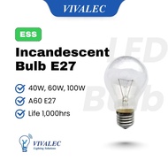 Chiyoda Incandescent light bulb A60 E27 Clear 40W , 60W, 100W mentol