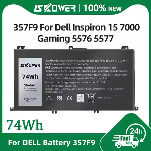 SKOWER 74Wh 357F9 Laptop Battery For Dell Inspiron 15 7000 Gaming 5576 5577 7557 7559 7566 7567 7759