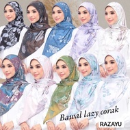 BAWAL INSTANT LAZY TUDUNG SARUNG PRINTED BERCORAK