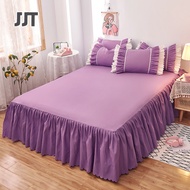 JJT [จัดส่งฟรี]ผ้าปูที่นอน ผ้าปูที่นอน ผ้าปูเตียง ขนาด3.5ฟุต 5ฟุต 6ฟุต ผ้าปูที่นอนแบบมีระบาย