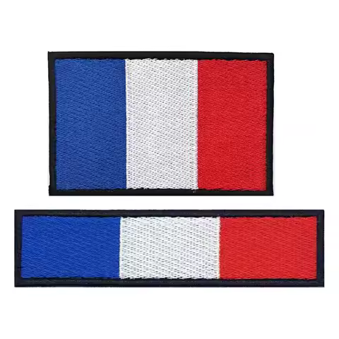 1PC France National Flag Armband Embroidered Patch Hook & Loop Or Iron On Embroidery Badge Cloth Mil