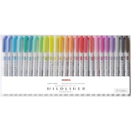 Zebra Mildliner WKT7-25C Highlighter, Set of 25 Colors