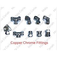 Copper Compression Pipe Fittings Copper Chrome Fittings Elbow Socket Tee 15mm / 1/2"