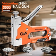 ValueMax 3 in 1 Stapler Nail Gun Staple Gun Nailer Furniture Tool Wood Frame Stapler Stainless Steel