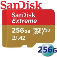 【公司貨】SanDisk 256GB 256G 190MB/s Extreme microSDXC TF U3 V3