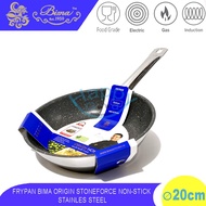 BIMA ORIGIN 20-24CM FRYPAN/PANCI PENGGORENGAN STAINLESS STEEL ANTI LENGKET INDUKSI SUS304