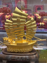 六福珠寶足金一帆風順擺件