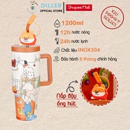 Diller D9222 Xiu Doggy Series thermos bottle (Dog bottle) capacity 1200ml with handle and straw