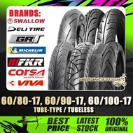 TAYAR 60/80-17, 60/90-17, 60/100-17 MICHELIN,CORSA,EMAX,GRT,FKR,VIVA,IRC,SWALLOW,DELI TUBELESS/TUBE-
