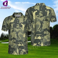 British Army Golf Camo Pattern Mens Polo Shirt Hip Hop Short-Sleeved High-quality Casual T-shirt 3D 