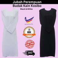 Jubah Kanak-Kanak Perempuan Tahfiz Tahfizah Hitam Putih Kain Koshibo Budak