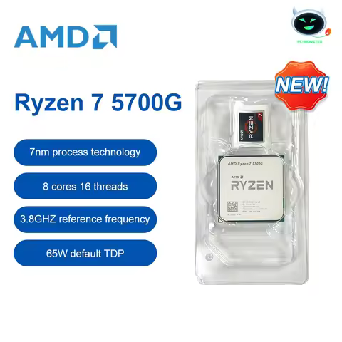 New AMD Ryzen 7 5700G R7 5700G CPU placa de video Desktop Integrated Chips GPU Game Office CPU Socke