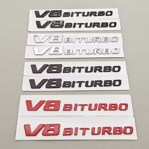 2pcs 3D ABS Car Letter Logo V8 BITURBO Sticker Fender Side Badge Emblem Decal For Mercedes Benz G63 