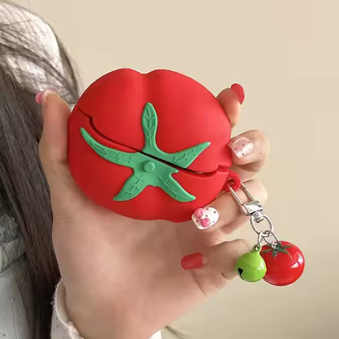 3D Simulation Tomato Funny Earpods Case For Samsung Galaxy Buds 3 Pro Buds 3FE Wireless Earphone Cov