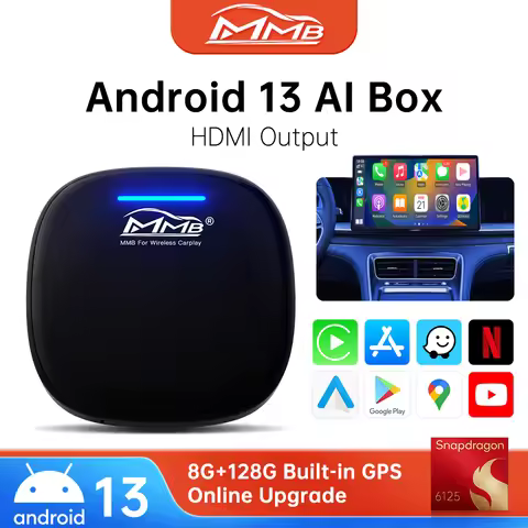 NEW MMB CarPlay AI Box For BYD Android 13.0 QCM6125 8-Core Android Auto Wireless CarPlay Adapter 2.4