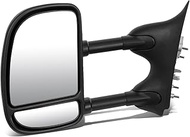 DNA Motoring TWM-004-T222-BK-L Manual Adjustment Telescoping Towing Mirror Left/Driver Compatible wi