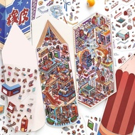 Cdaily|3pcs/Package High Difficulty Miniature 2.5D Stickers Today's Business Immersive Decompression