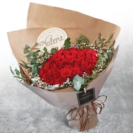 Hazel Florist | Floral Arrangement | Flower Bouquet  - Spring Splendour - 99 Stalk of Red Roses (HAF