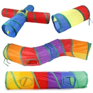 Mya Foldable Cat Rainbow Crinkly Dog Tunnel Toy Animal Plays Tunnel Tube with Balls