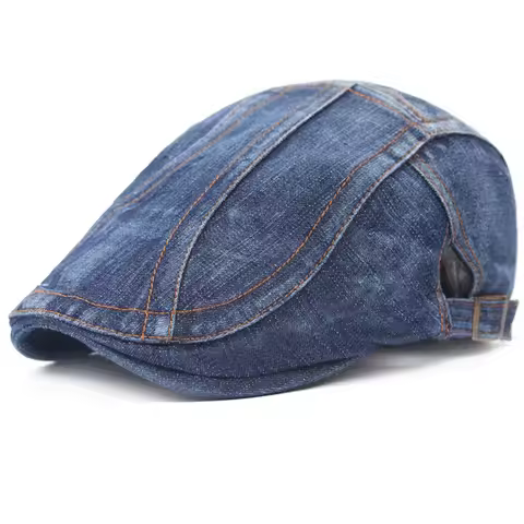 Adjustable Denim Cap for Men Women Casual Unisex Jeans Beret Hat Solid Color Cap Spring Autumn Hats 