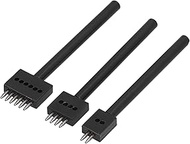 Leather Tine Punch Tool Set, 2/4/6 Carbon Steel Tine Row, Round Cut, Round Hole Punch for Leather Cr