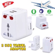 3 WAY ADAPTER SWITCH USB INTERNATIONAL SOCKET OUTLET PLUG EXTENSION WALL UNIVERSAL MULTI TRAVEL