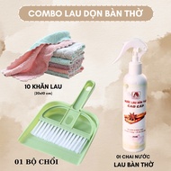 Altar Cleaning Tool Combo - 01 Bottle of Altar Cleaner 250ml + 10 cleaning cloths 20x10 cm + 1 mini 