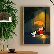 1pc Anime C-Crayon S-Shin-chan Poster Self-adhesive Art Waterproof Paper Sticker Coffee House Bar Ro