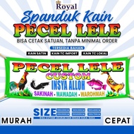 CETAK SPANDUK KAIN PECEL LELE TERMURAH - SPANDUK PECEL LELE - CETAK BANNER PECEL LELE