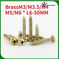 [QueenStyle][QueenStyle]H68 Brass Cross Round Head Self-Tapping Copper Screws Furniture Self-Tapping