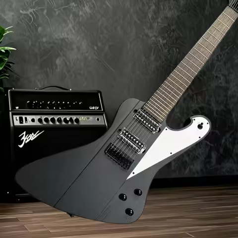 Free Shipping Electric Guitar Black Rosewood Neck Mahogany Body Explorer Firebird-style 7-string Uni