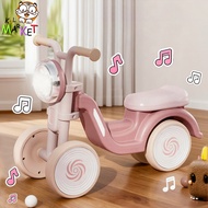 4-Wheeled Children's Bike with Lights and Music, No Pedals Balance Bike Baby Walker