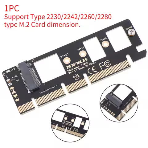 NGFF M Key M.2 NVME AHCI SSD To PCI-E PCI Express 3.0 16x x4 Adapter Riser Card Converter For XP941 