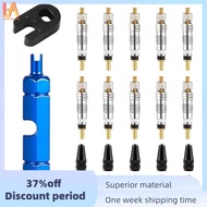 10pcs Valve Core for Presta,Valve Core Bike Bicycle Replacement with 2 Valve Core Remover Tools&10 V